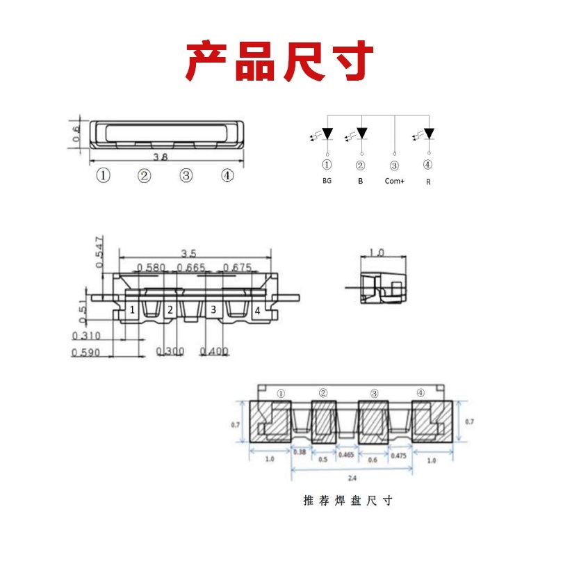 “020全彩尺寸，020灯珠尺寸”/