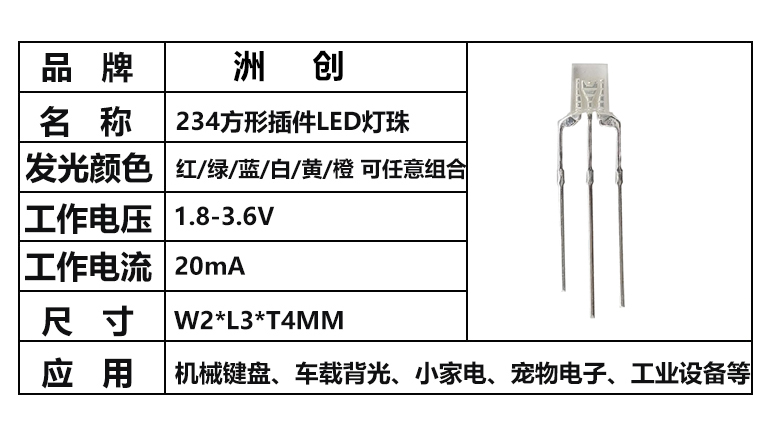 “234灯珠，234双色灯珠”/