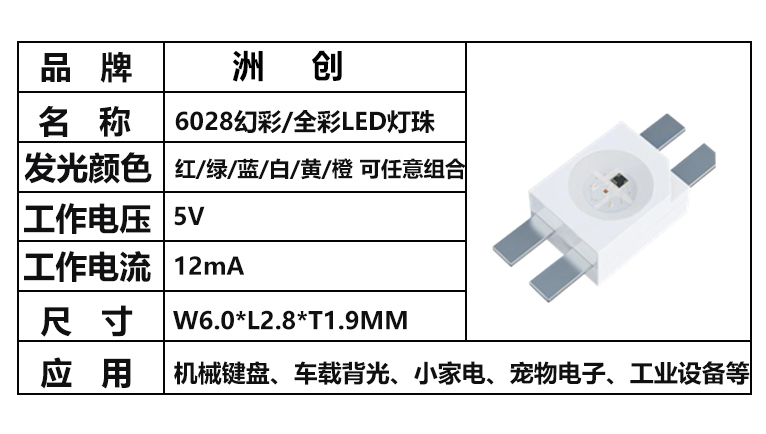 “6028全彩灯珠，6028幻彩灯，6028灯珠”/