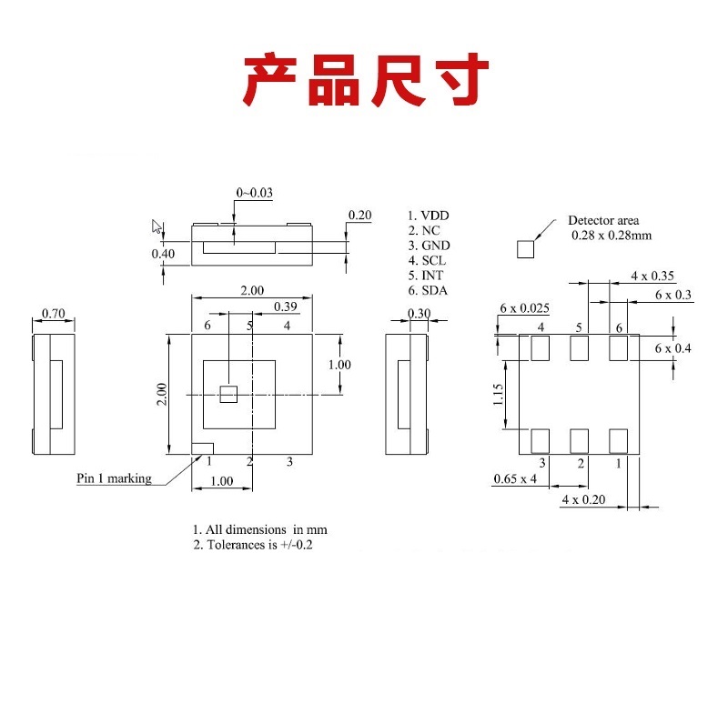 “381颜色传感器尺寸”/